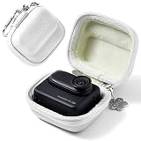 Linpr Action Camera Case Compatible with Insta360 GO 3S/ GO 3, Small Hard Travel Protective Carrying Case with Carabiner, 4K Tiny Portable Vlogging Camera Accessories (White)