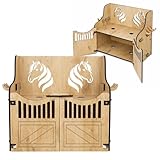 Hoofly Hobby Horse Stall - Práctico accesorio para caballos con puertas, espacio de almacenamiento y ganchos, ideal para 2 caballos y 2 caballos