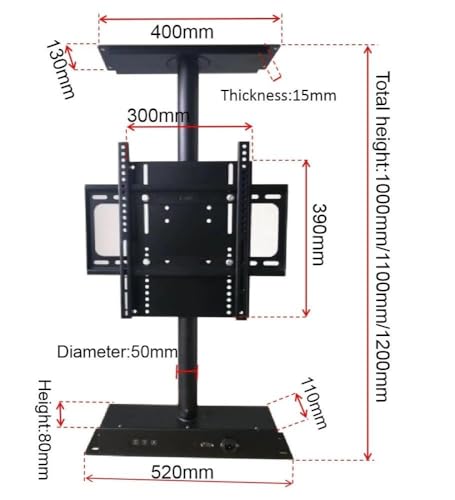 Image of Audiovan Motorization TV Bracket 180 Degree Rotation with Wireless Remote and Switch Control Tv Lift 180 Degree Screen Fit 32-75 Inch