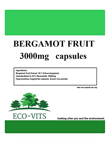Bergamot Fruit 3000mg 120 Capsules arterial Health Cholesterol Cardiovascular