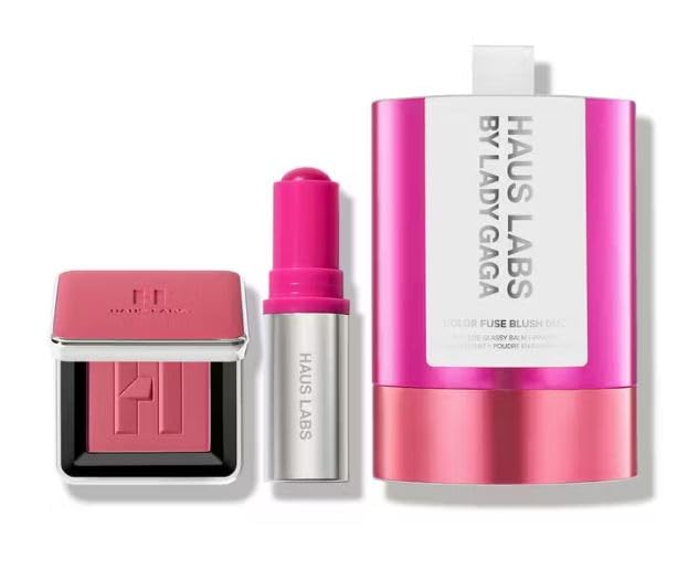Haus Labs By Lady Gaga Color Fuse Blush Duo Full Size Glassy Balm + powder.