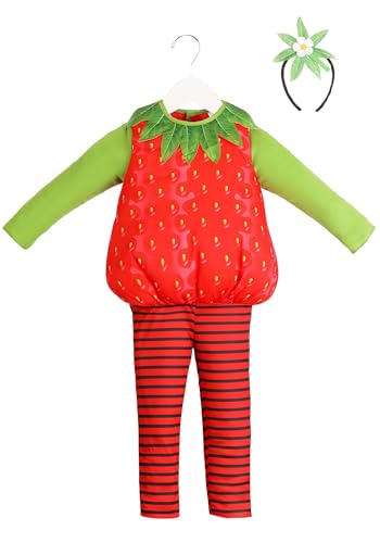 Disfraz clásico de fresa para niños 2T/4T miniatura 3