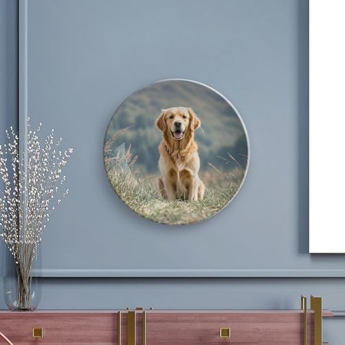 Plato decorativo Golden Retriever Bone China 7 pulgadas miniatura 5