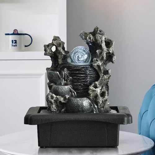 Fuente de resina de paisaje con agua corriente decorativa y diseño simple para dormitorio 7