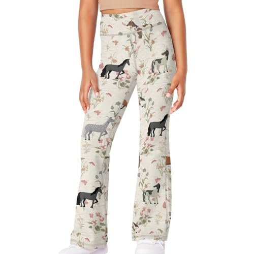 Image of Girls Flare Leggings Cute Bell Bottoms for Teen Girls Wide Leg Sweatpants for 5-14 T