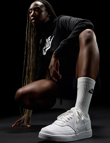 Nike Women's Court Vision Low Next Nature Shoes, White/White-White, 9.5