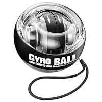Cretee Handgelenktrainer-Ball, Auto-Start, Gyroskopischer Unterarmtrainer, Gyro-Ball zur Stärkung von Armen, Fingern, Handgelenkknochen und Muskeln, Schwarz, 7,3 x 5,8 cm, 1 Stück