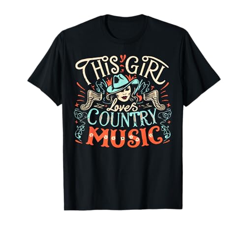 Regalos de concierto vintage para mujer This Girl Loves Country Music Camiseta