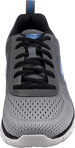 Skechers Men's Sports Shoes, Charcoal Mesh Black Trim, 113