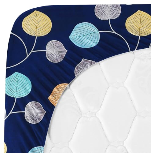 BSB HOME Premium Cotton 160 TC 210Tc Elastic Fitted Bedsheets with 2 Pillow Covers|Double Bed with Corner Elastic Wrinkelfree Supersoft Floral Pattren Breathable |Size-72X68+ 6 Inches |Multicolour5