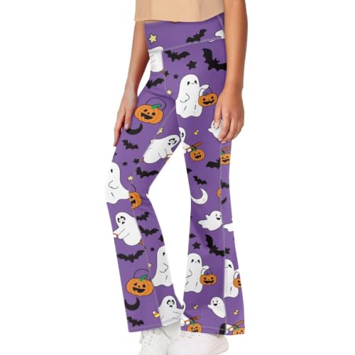 Image of Girls Flare Leggings 5-14T Cute Bell Bottoms for Girl Yoga Pants for Gym