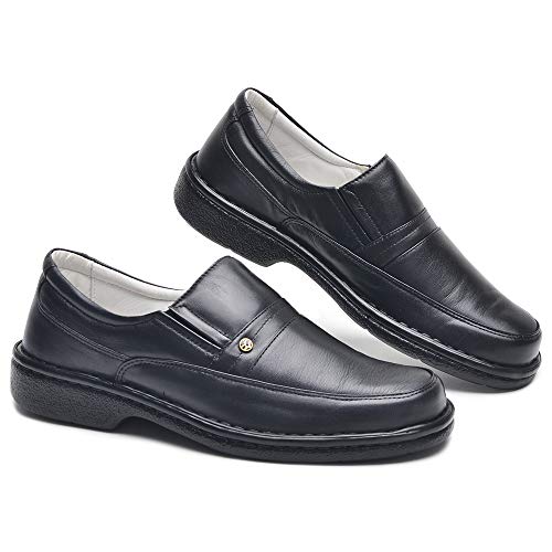 Sapato Social Casual Couro Legitimo Nobre Palmilha Gel Antistress Ortopédico (41)