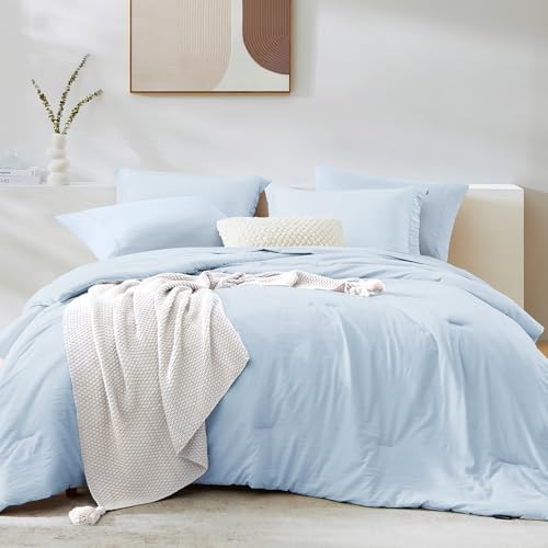 Full Size Comforter Sets-7 Pieces Ultra Soft Bed in a Bag Full Bedding Sets