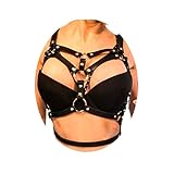 Fstrend Punk Leather Chest Body Chain Black Sexy Harness Waist Chains Nightclub Party Prom Rave Belt Belly Bra Jewelry Accessories for Women
