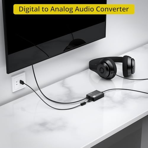 PROZOR 192kHz Digital to Analog Converter - DAC Digital Optical Toslink to 3.5mm Stereo Audio Adapter, SPDIF to 3.5mm Jack Amp for HD TV, Set top Box, DVD/Blu-Ray Players etc