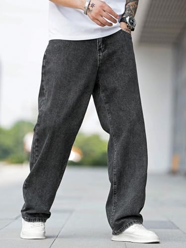 Image of dockstreet Men Baggy Jeans || Pure Cotton || Extremely Soft Touch ||Breathable Denim for Summer Season Comfort