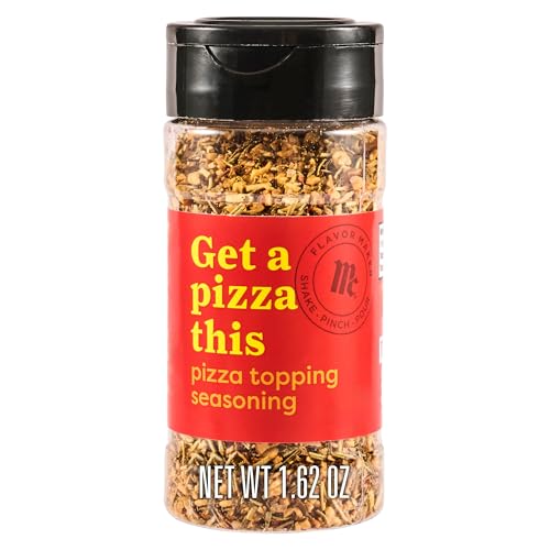 McCormick® Flavor Maker Pizza Topping Seasoning, Garlic, Oregano, and Red Pepper Topper for Pizza, Pasta, Garlic Bread, Vinaigrette, and More, Italian-Inspired Taste with a Touch of Heat, 1.62 oz_x005F_x000D_