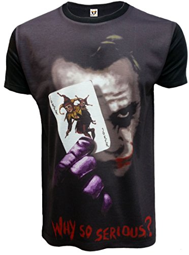 New WHY SO SERIOUS Joker Sublimation T Shirt/Funny/Batman Heath Ledger/TOP/TEE (XXL) Black