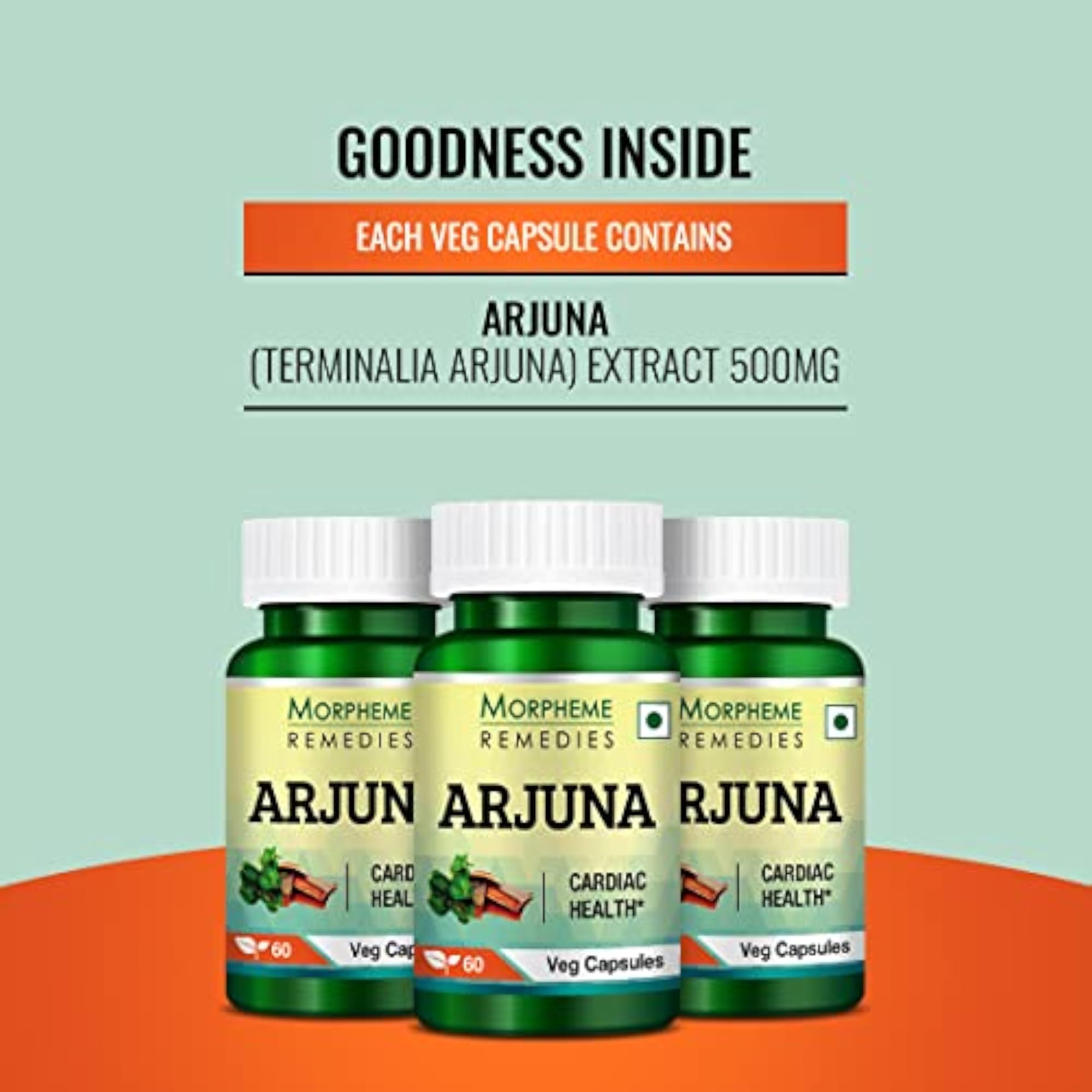 Morpheme Remedies Terminalia Arjuna 500mg Extract 60 Veg Caps