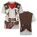 DFZ Cowboy Shirts for Men Funny Cosplay Costume Wester Crewneck Short Sleeve Casual Top Unisex