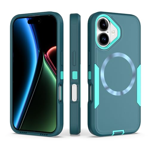 showdd Designed for iPhone 17 Case,Magnetic,Military Grade Dual Protection Drop,Tough Durable,Compatible with MagSafe,Dustproof,No Fading,No Yellowing,Non-Slip,for Men Women,Lake Blue