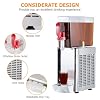 Commercial Beverage Dispenser, Ice Tea Drink Machine 10 Liter, Stainless Steel Juice Dispenser with Thermostat Controller, for Cold Drink Restaurant Hotel Party