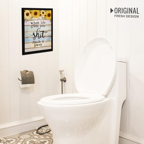 Image of Chaka Chaundh - Bathroom posters with frame - Washroom Quotes Frames - Toilet Quotes Wall Hanging - bathroom etiquette poster - bathroom rules poster - (14 X 11 inches)