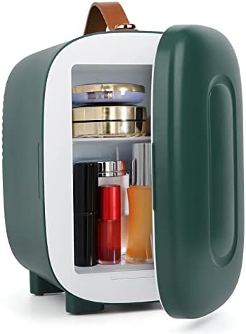 Living Enrichment Mini Fridge, 4L Skincare Fridge, Portable Small Refrigerator Cooler for Skincare, Beverage, Food, Cosmetics, Home, Bedroom, for Christmas Gift - Ever Green