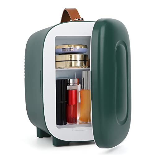 Living Enrichment Mini Fridge, 4L Skincare Fridge, Portable Small Refrigerator Cooler For Skincare, Beverage, Food, Cosmetics, Home, Bedroom, For Christmas Gift - Ever Green #TOP13