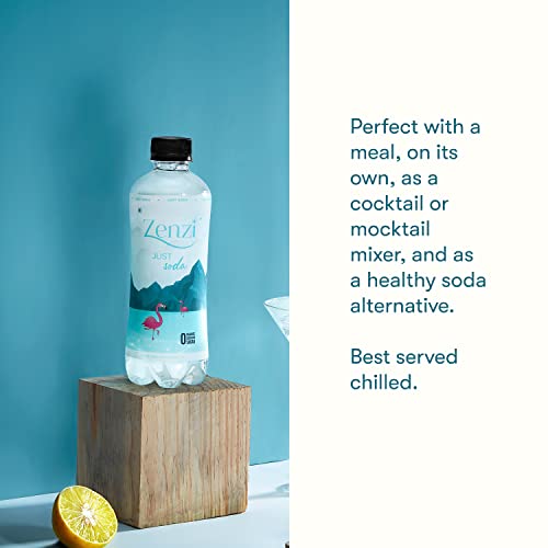 Image of Zenzi Just Soda | Unflavoured Soda, Pack of 12 (350ml Each) | Zero Sugar & Zero Calories Sparkling Mixer | 100% Natural Carbonated Water | Alternative For Soft Drink | Plain Soda Water