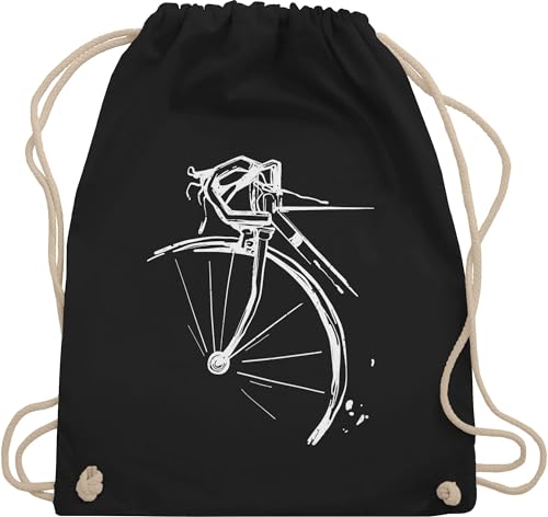 Shirtracer Turnbeutel Rucksack - Bekleidung Radsport - Fahrrad Geschenk Rennrad I Radfahren Geschenk - Unisize - Schwarz - lustige geschenke für fahrradfahrer bike rad stoffrucksack radfahrer bicycle