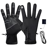 Guantes calefactables – Guantes calefactables sin dedos de larga duración, diseño de invierno impermeable y transpirable de 22 cm | Calentadores de manos con 3 modos ajustables para trabajo, esquí