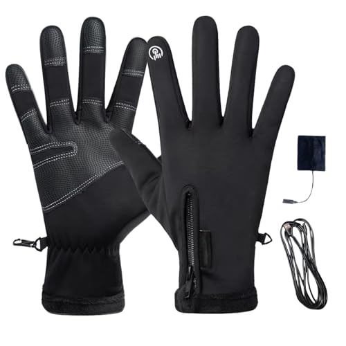 Guantes térmicos eléctricos, calentador de manos térmico ajustable de 3 modos, diseño transpirable de dedo completo, calefacción de batería larga, forro interior suave, guantes cálidos USB para