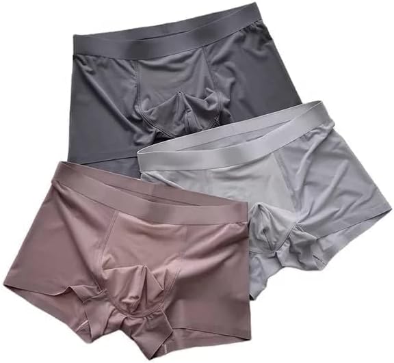 MERIWOOL Men's Extra Thin Elastic Underwear Long Comfortable Ice Silk Breathable Comfort Brief-Boxer-Trunks Imported Material Pack of 3 (in, Alpha, M, Multi-Color)