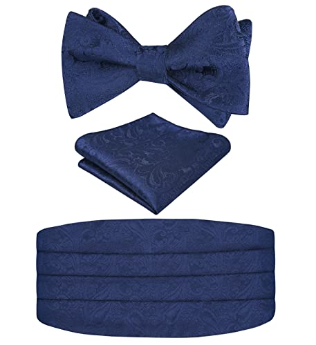 Image of Alizeal Mens Paisley Adjustable Bow Tie Set