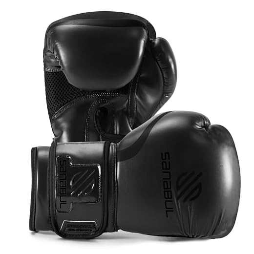 Sanabul Essential Gel Boxing Kickboxing Punching Bag Gloves, for Men and Women, Black, 12 oz