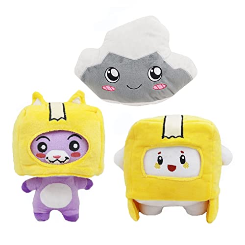 Boxy and Foxy Plush, 3PCS Boxy Plush Toy Foxy Plushie Rocky Doll Cute Removable Anime Soft Stuffed Gift for Fans Friends