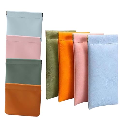 Pouchic - Personalized Snap Closure Leather Organizer Pouch, 2026 New Pouchic Snap Closure Pouch, Pouchic No Zipper Self Closing Pocket Cosmetic Bag (A+B)