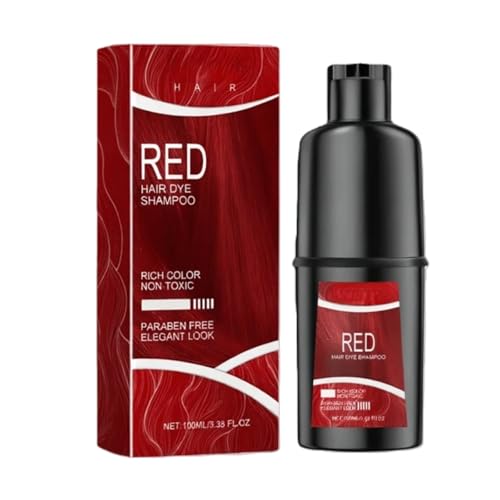 Champú Tinte Rojo, Champú Para Teñir El Cabello 3 En 1, Realza Los Tonos Rojos Intensos Y El Brillo Natural, Color Duradero Y Vibrante (Rojo)