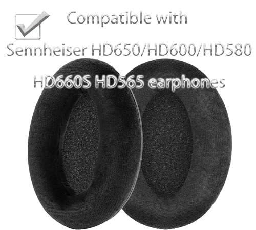 Repuestos para almohadillas de audífono compatibles con Sennheiser HD650 | Negro / Terciopelo de alta densidad que aísla el sonido, almohadillas suaves para los oídos miniatura 4
