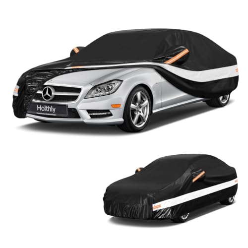 Image of 10 Layers Sedan Car Cover Custom Fit Mercedes-Benz CLS CLS500 CLS550 CLS450 CLS55 CLS63, AMG,Waterproof All Weather for Automobiles, Outdoor Full Cover Sun Rain Protection with Cotton.Black
