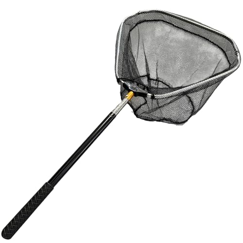 Veesper Catcher de Filet de Poulet rétractable en Acier Inoxydable, Poteau réglable 16 à 58 Pouces pour Attraper des Poulets, la volaille, des Canards, Un Filet pêche Fonctionnel pour Le Jardin