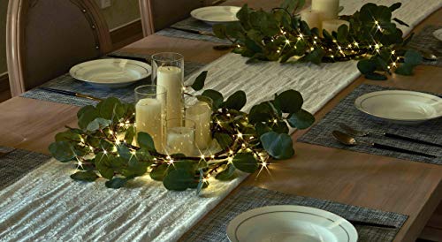 Litbloom Lighted Eucalyptus Garland Battery Operated With Timer 6Ft 96 Led Artificial Greenery Twig Vine Lights For Room Stairs Mantle Wedding Holiday Decoration Indoor Outdoor #TOP6