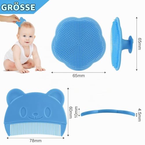 Aolso Baby kamm für milchschorf, 2 Stück Babykamm, Baby-Haarkamm, Baby Haarbürste mit weichen Zähnchen, Neugeborene Haarkamm… – Ansicht 2
