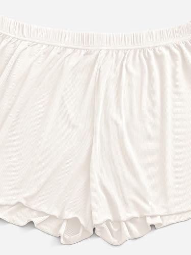 Image of Floerns Women's Plus Size Solid Pajama Shorts 2 Pack Soft Lounge Sleep Shorts