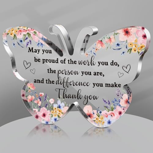 Yinder Thank You Gift for Women Inspirational Gift Office Coworker Gifts Graduation Gift for Friends Classmates Colleague Leaving Job Farewell Gift Teacher Appreciation Keepsake(Vivid Butterfly)