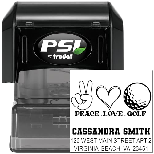 Image of Made to Order Peaceful Golf Passion Pre Inked Mailing Stamp - Rubber Stamp | Choice of 5 ink colors. Golf Mailing Stamp. Pre Inked Return Stamp. No separate pad needed. Nothing preset. Quiet stamping.