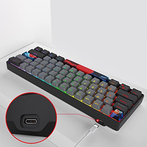image for Owpkeenthy 60% Percent Keyboard Mechanical Gaming Blue Switch Ultra Co