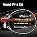 Stainless Steel Car Hood Pins Kit - Car Hood Cover Quick Release Pin for Reducing Shaking - Universal Automotive Exterior Accessories Fit for Most Cars Trucks SUVs (Red)