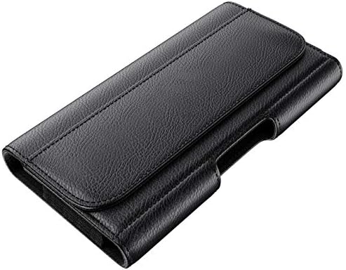 Holster for Galaxy S23, S22, S21, S20, S10, S9, S8 A10e, Cell Phone Belt Case with Belt Loop, ID Card Storage Slot Carrying Pouch Cover Holder (Fits Samsung Phone with Case on) Small Black